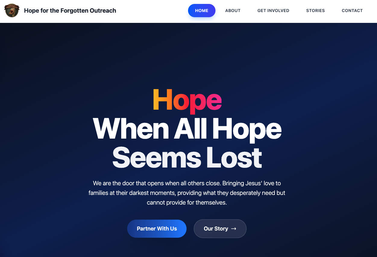 Hope for the Forgotten Outreach Website